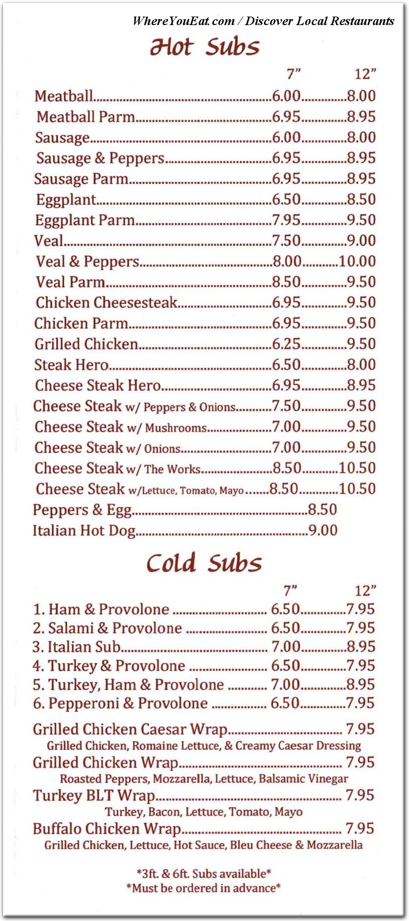 menu