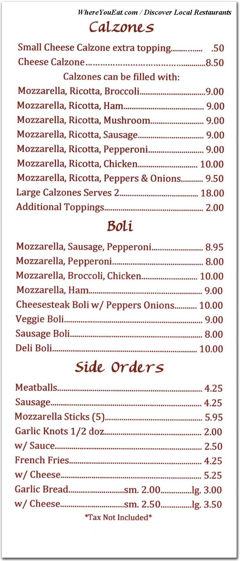 menu